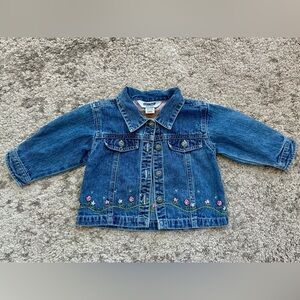 OshKosh B’gosh Floral Embroidered Denim Jacket 12M Spring Easter